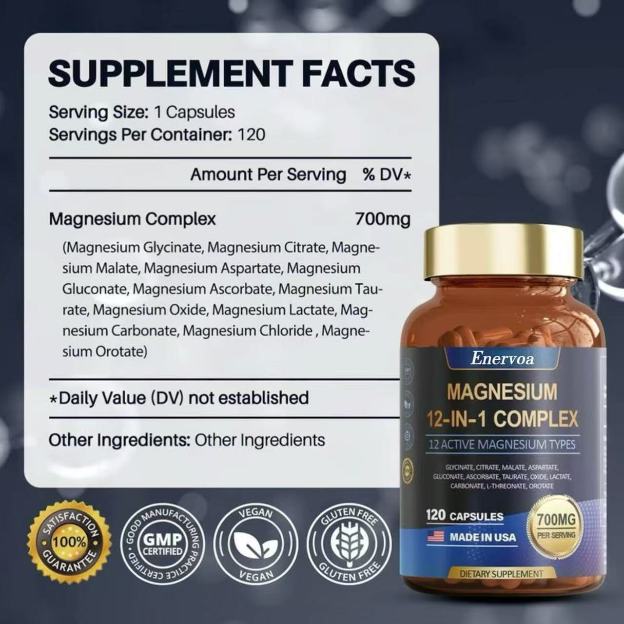 Enervoa 12-in-1 Magnesium Complex 700mg