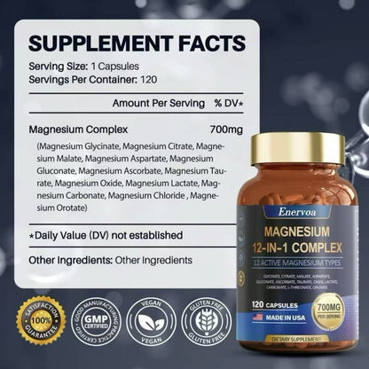 Enervoa 12-in-1 Magnesium Complex 700mg